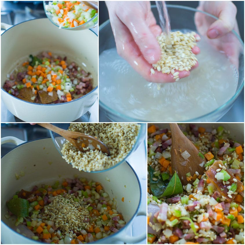Minestra di orzo perlato