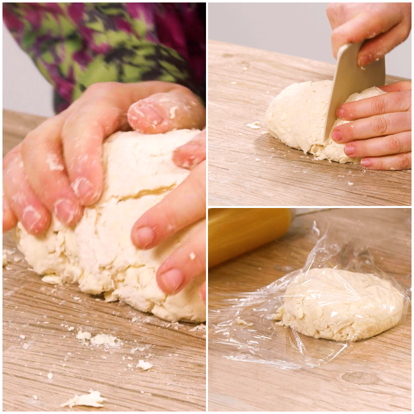 Impasto lavorato a mano, diviso con un tarocco e avvolto nella pellicola per riposare