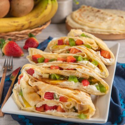 Crepes con cream cheese e frutta