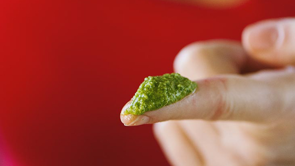 Consistenza del pesto ideale.